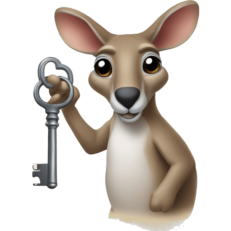 kangaroo with key emoji