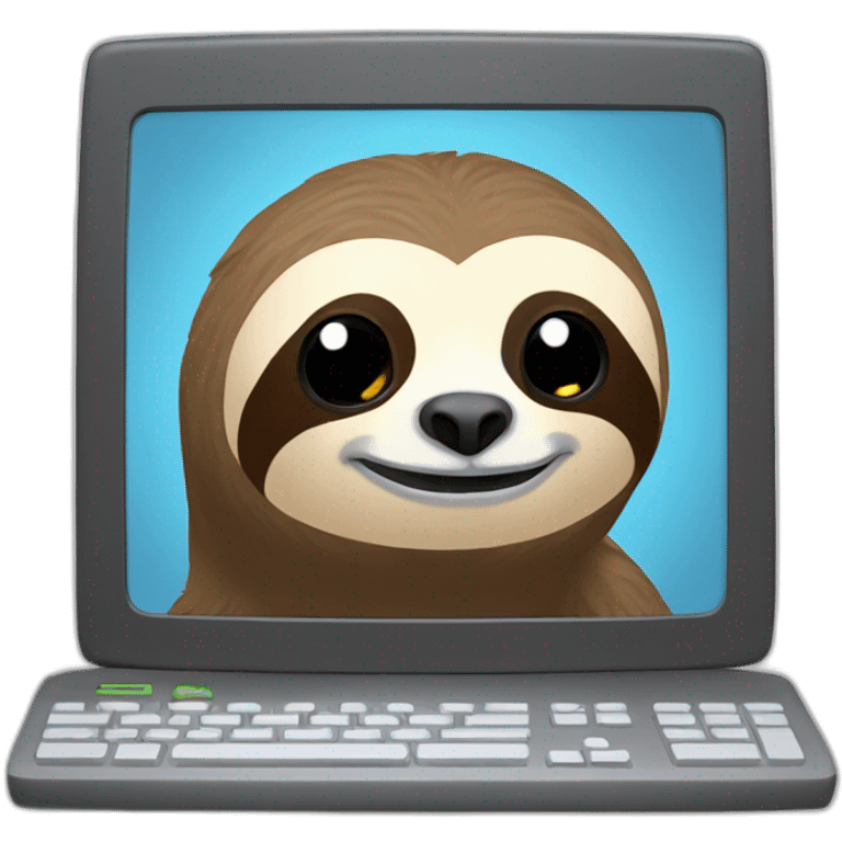 sloth at a computer emoji