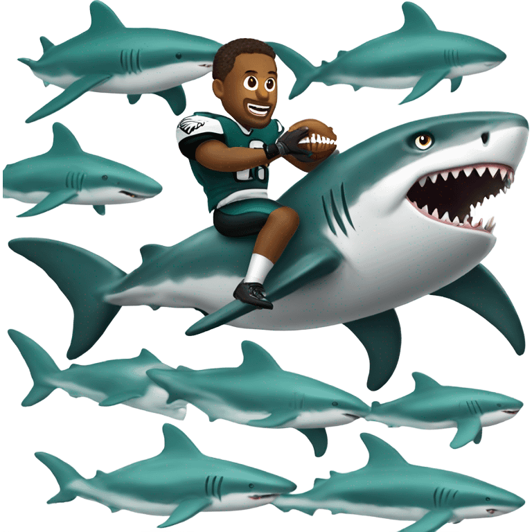 Philadelphia eagles football player on a shark emoji