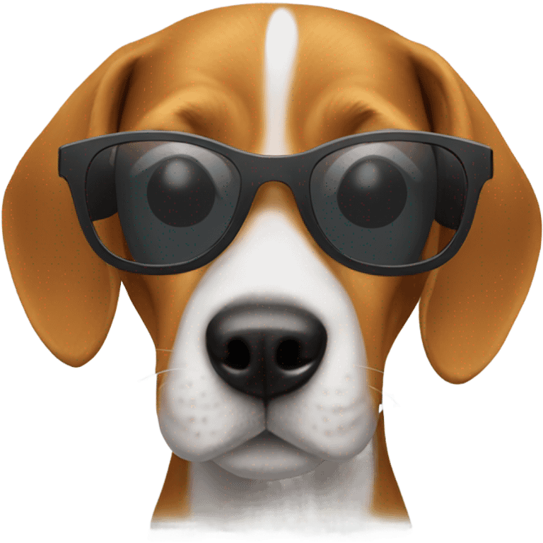 Beagle dog with a sunglasses emoji