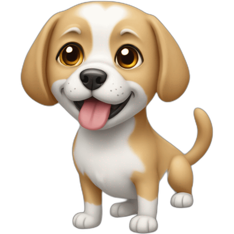 Chien qui chauvoche un chat emoji