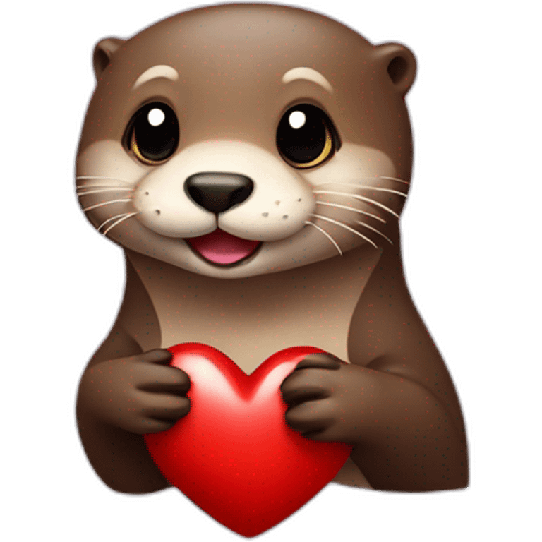 Otter with heart emoji