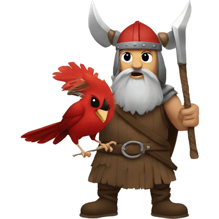 Viking catching a cardinal  emoji