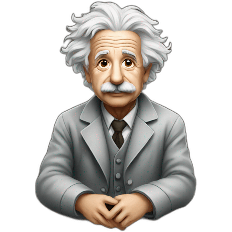 small albert einstein sitting on a ledge emoji