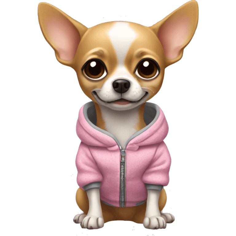 A chihuahua wearing a cute outfit  emoji