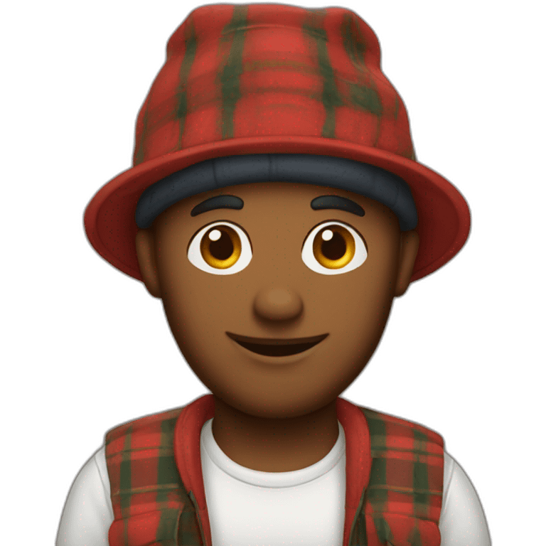 man in plaid hat emoji