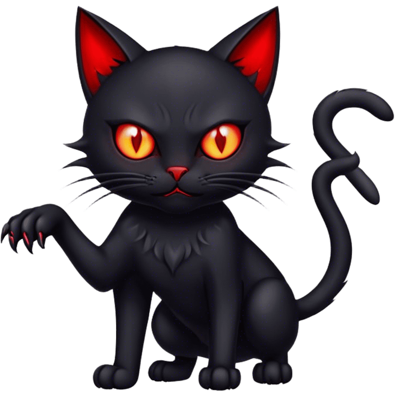 Black cat demon emoji