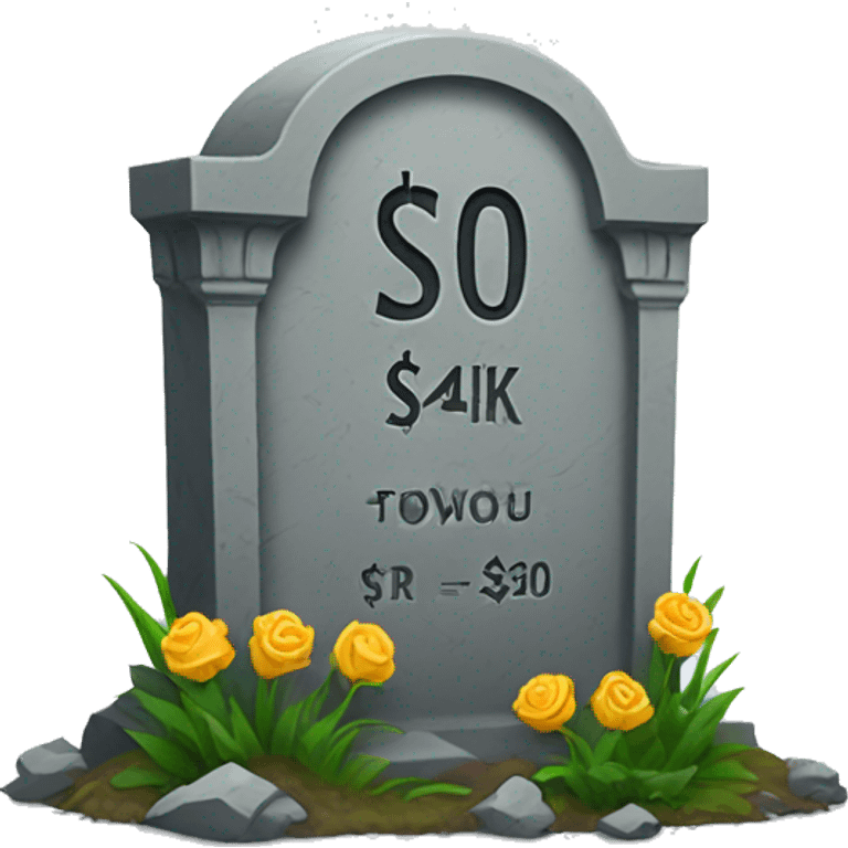 Gravestone with $30k on it emoji