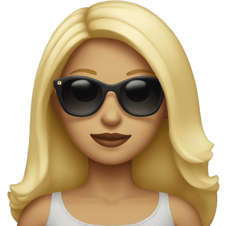 blonde girl wearing sunglasses  emoji