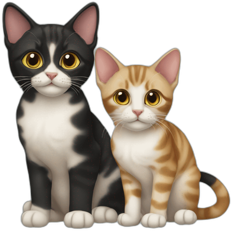 two-cats-bengali-cat-kitten-cat-black-together emoji