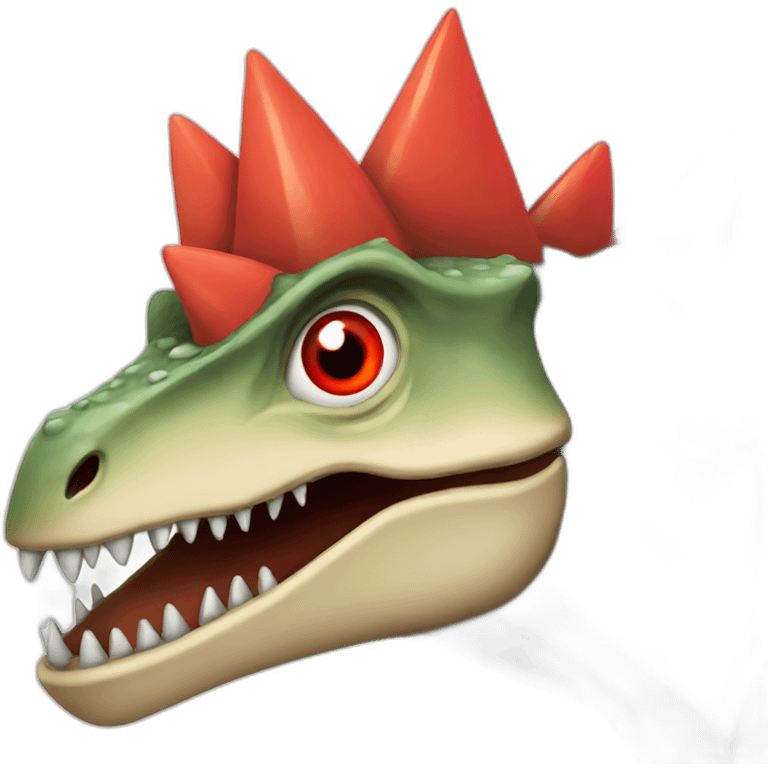 red eyes spikes dinosaur emoji