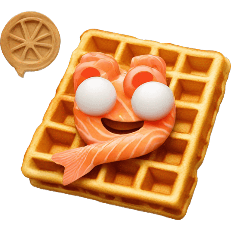 Waffles with salmon emoji