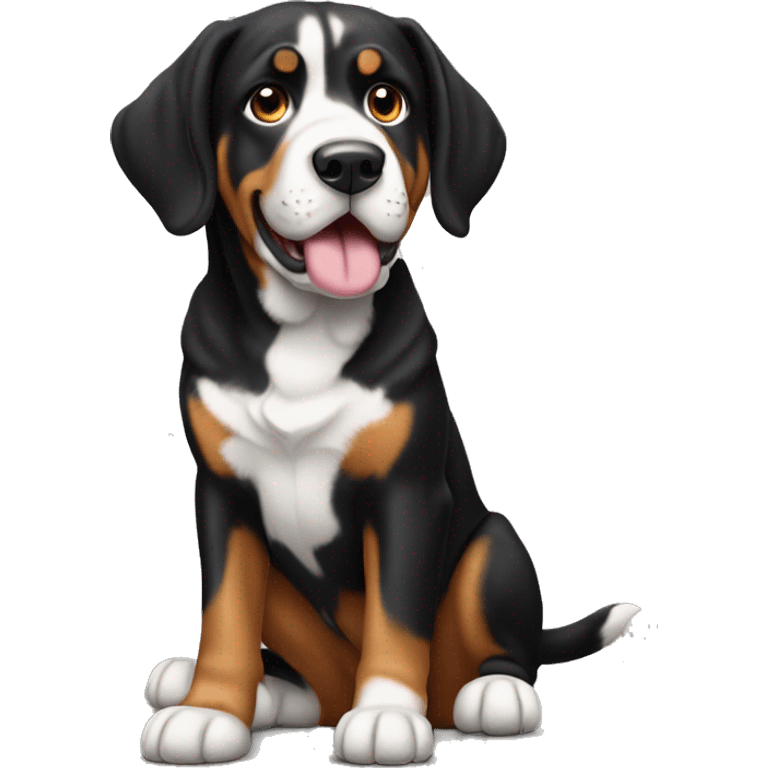 Great Swiss mountain dog black emoji