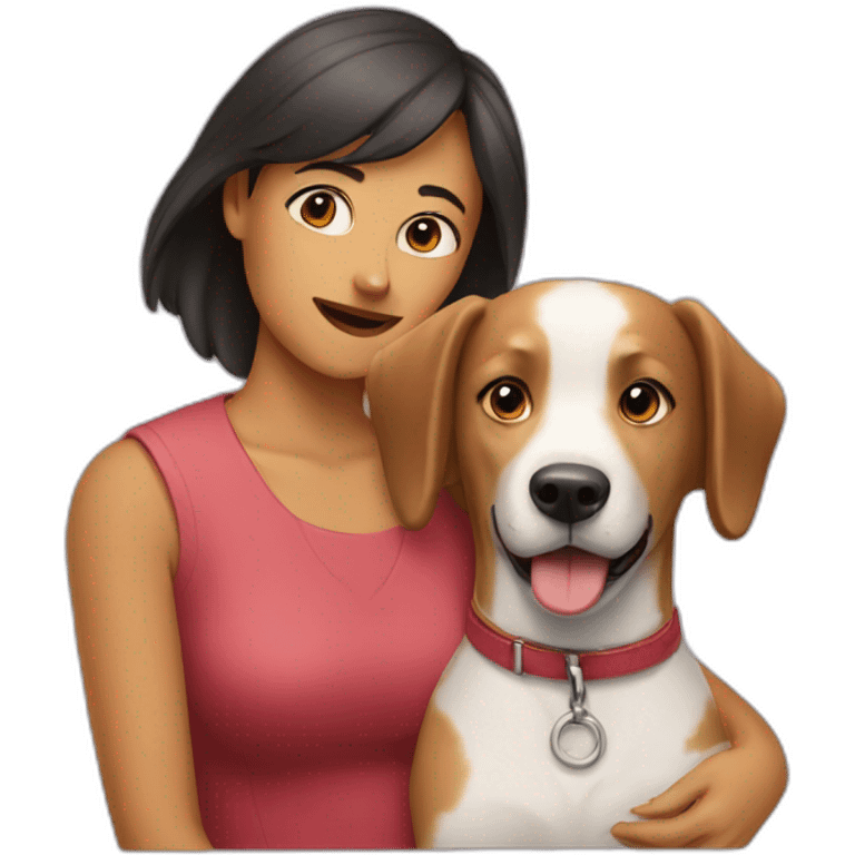 a dog with a women emoji