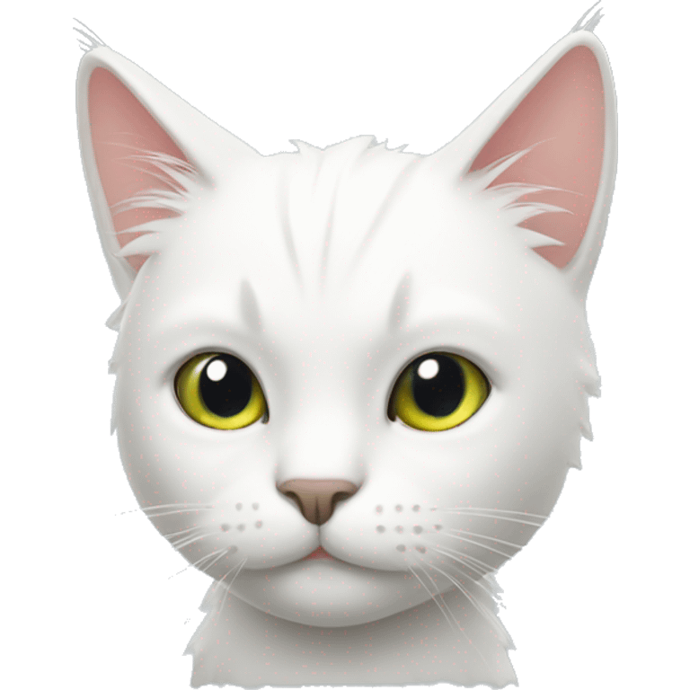 White cat with Mohawk  emoji