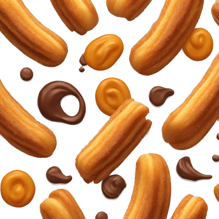 Churro bañado en chocolate  emoji