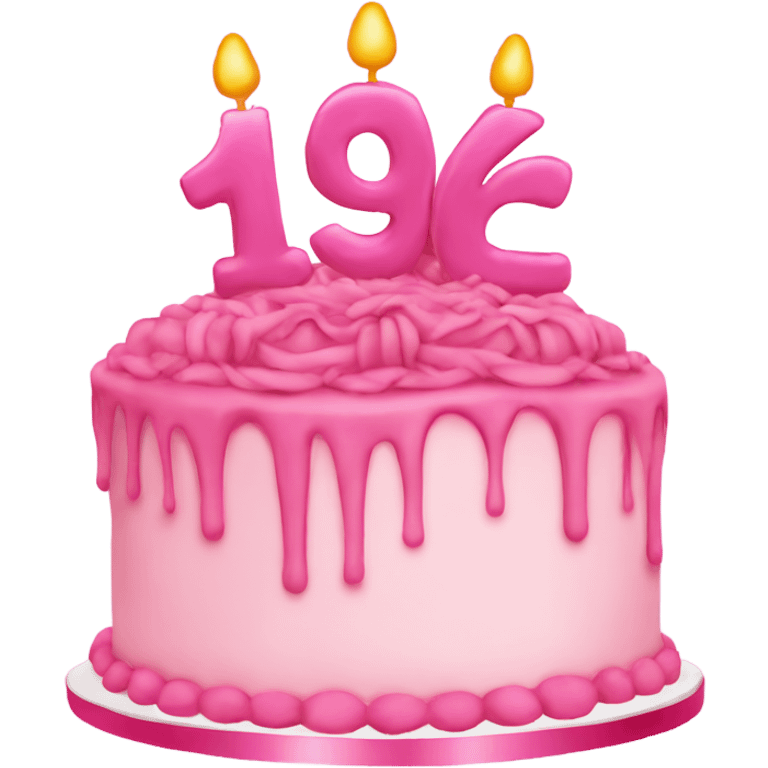 Sweet 16 birthday cake pink emoji