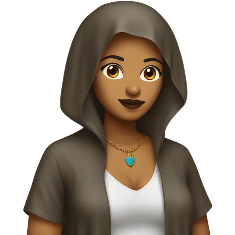 Caramel Christian Afro Latina veiled chola woman  emoji