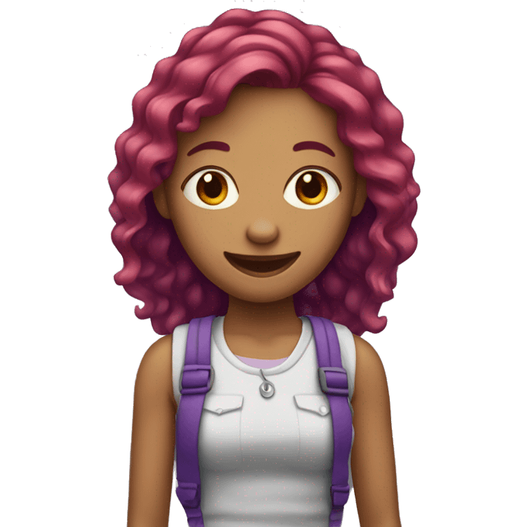 Girl with red/purple hair and braces emoji