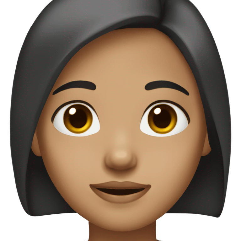 Girl with dark brown hair and light skin emoji