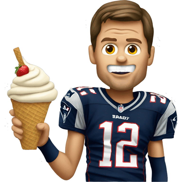 Tom Brady eating Ice cream emoji