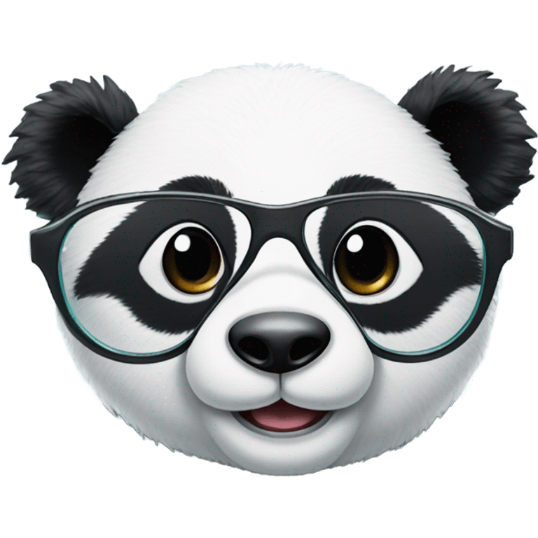 Panda with glasses in snow  emoji