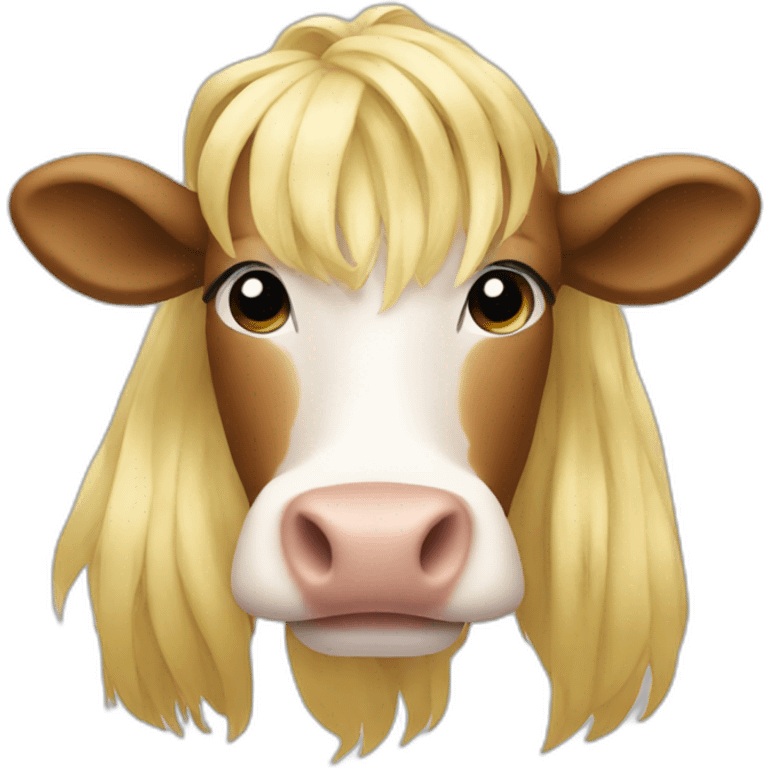 Cow with long blonde hair emoji