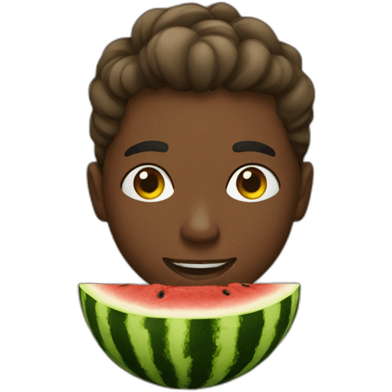 black watermelon eater emoji