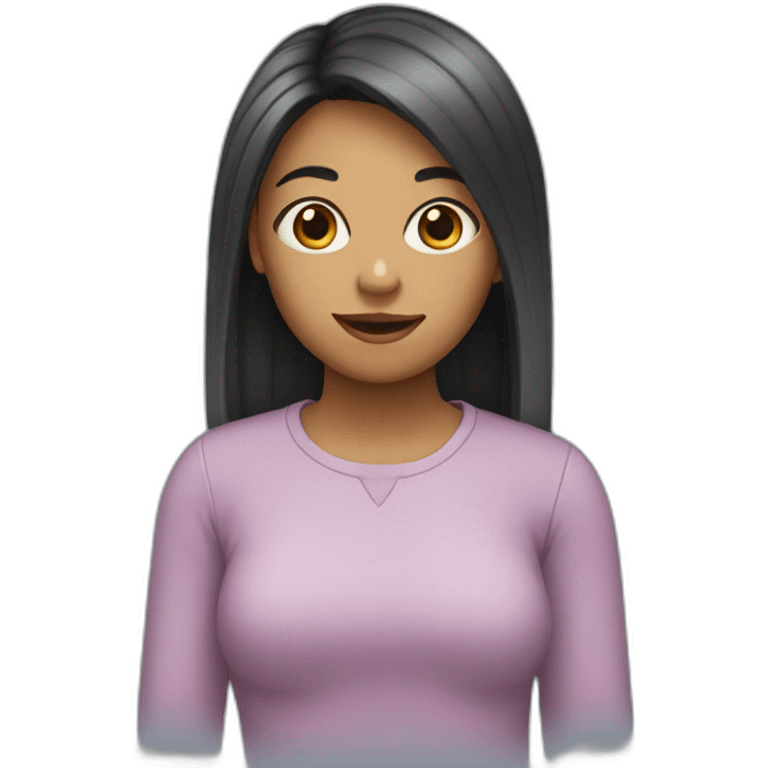 Girl with reg hair emoji