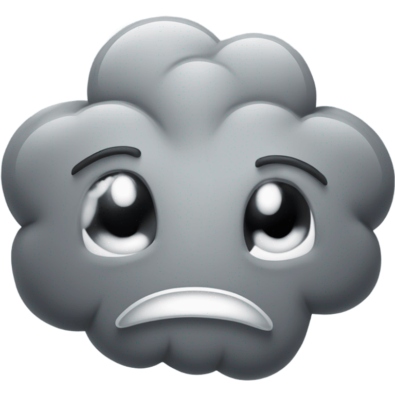 frown face emoji under raining cloud  emoji