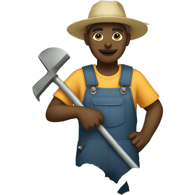 Black person working on a field emoji