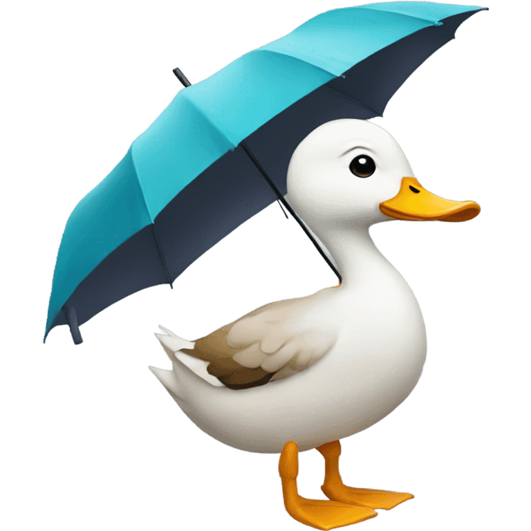 Duck w umbrella  emoji