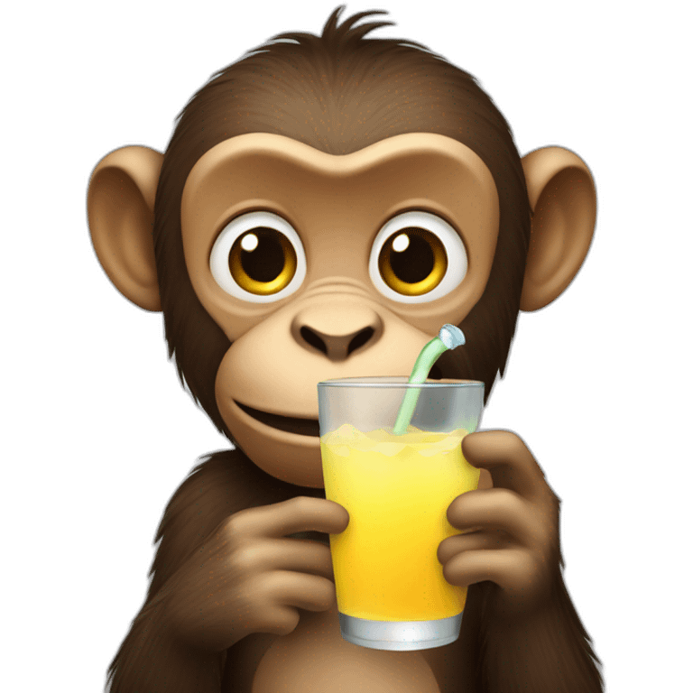 Monkey drink water emoji