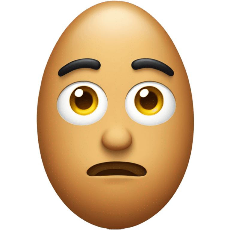 A serious egg emoji