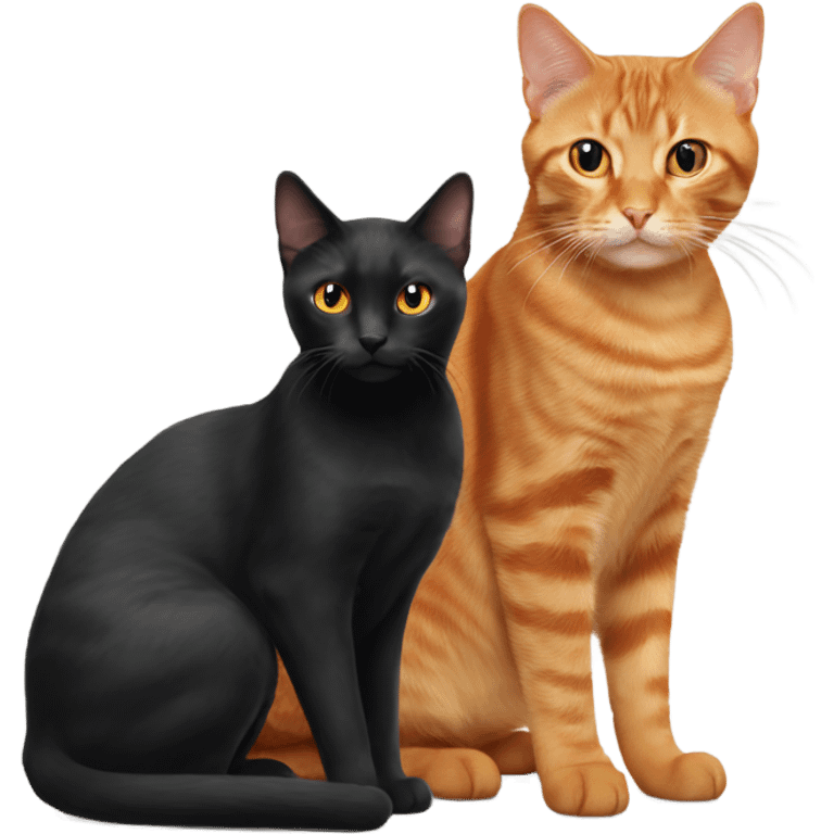 Black cat and orange tabby cat emoji