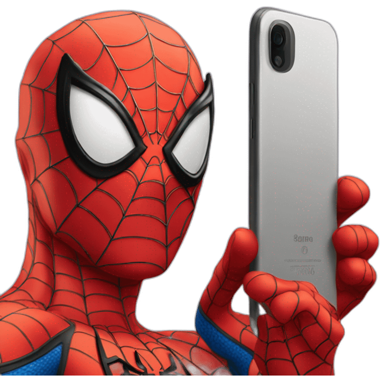 Spiderman taking a selfie emoji