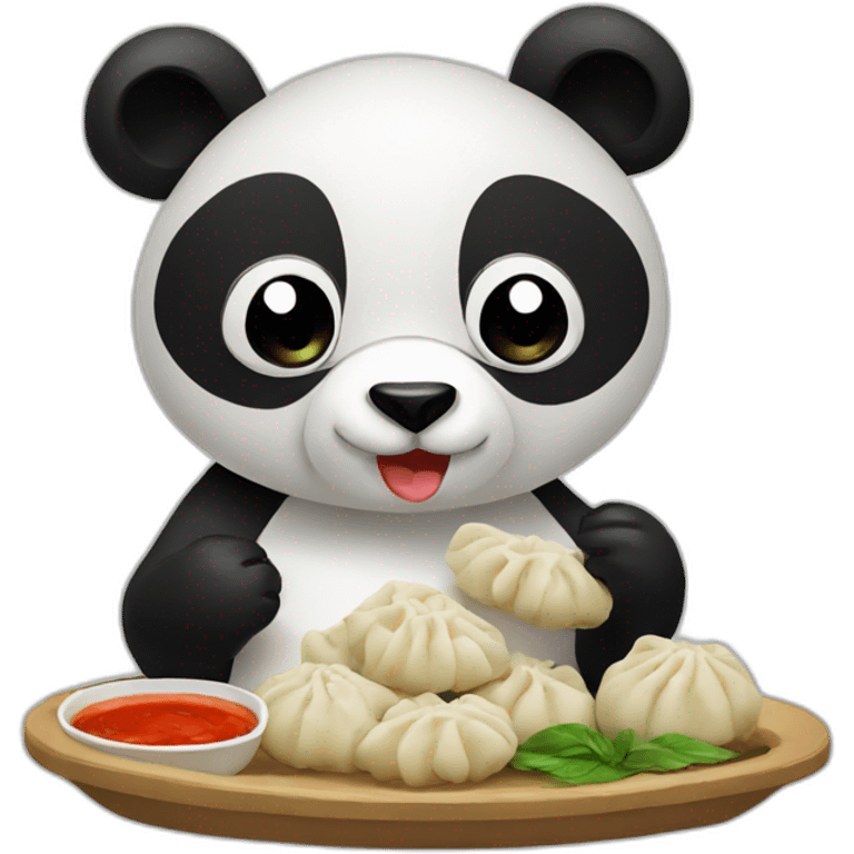 Panda eating momos emoji