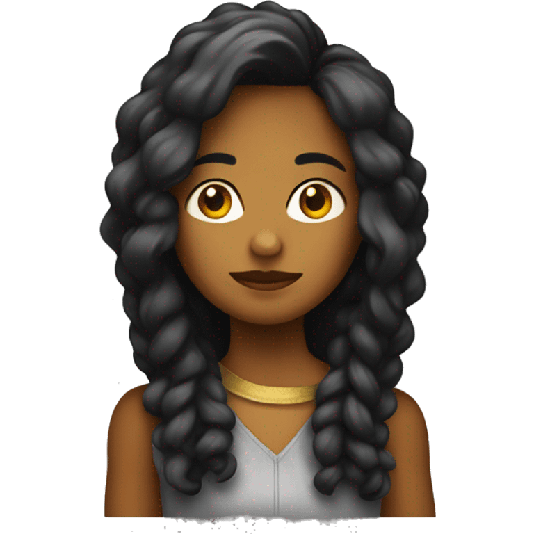 chica con pelo largocastaño oscuro  emoji