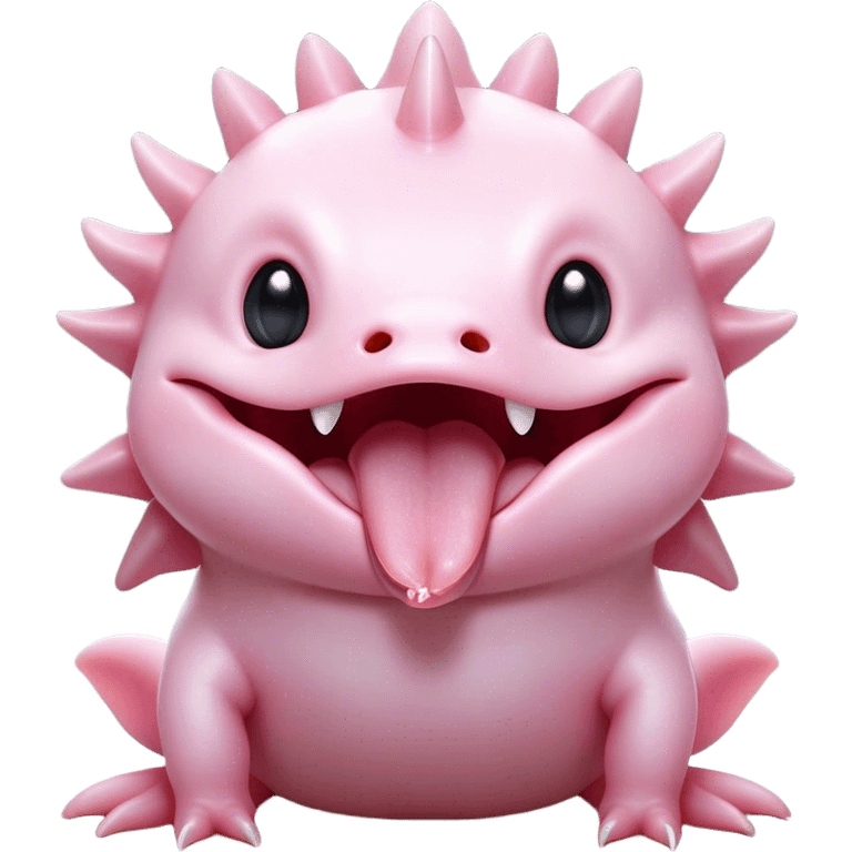 Cinematic Cute Yawning Axolotl Portrait Emoji, Head tilted slightly with a dramatic, wide-open yawn, showcasing smooth, pale pink skin with softly drooping feathery gills, eyes barely open in drowsy contentment, Simplified yet irresistibly adorable features, highly detailed, glowing with a soft, cozy glow, high shine, relaxed yet expressive, stylized with a touch of whimsy, bright and endearing, soft glowing outline, capturing the essence of a sleepy yet affectionate aquatic creature, so drowsy it feels like it could stretch out of the screen and curl up for a nap! emoji