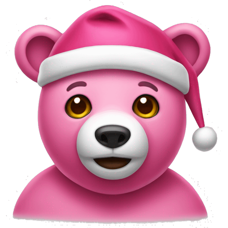 pink bear with santa hat emoji