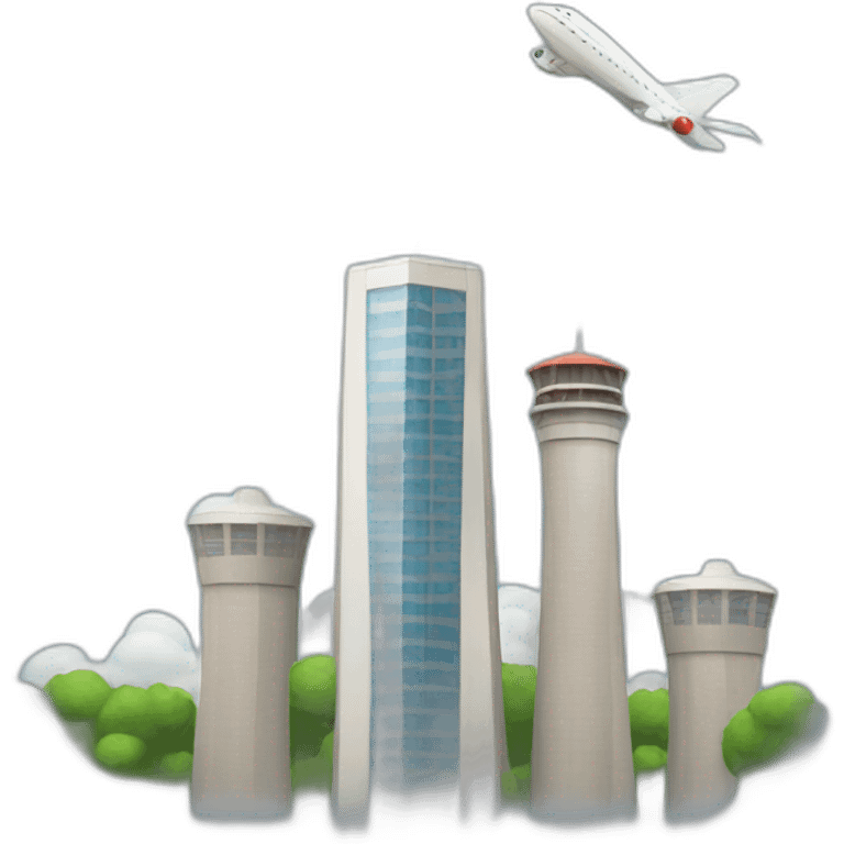 Towers with planes emoji