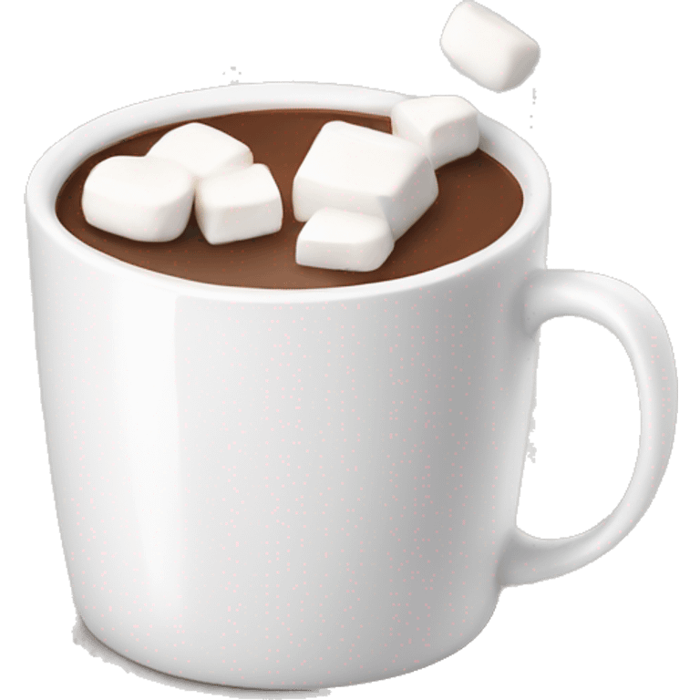 Christmas White mug of hot chocolate with marshmallows  emoji