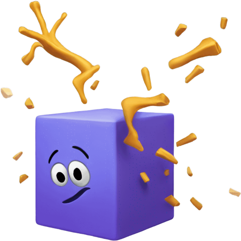 A cube jumping over a spike emoji