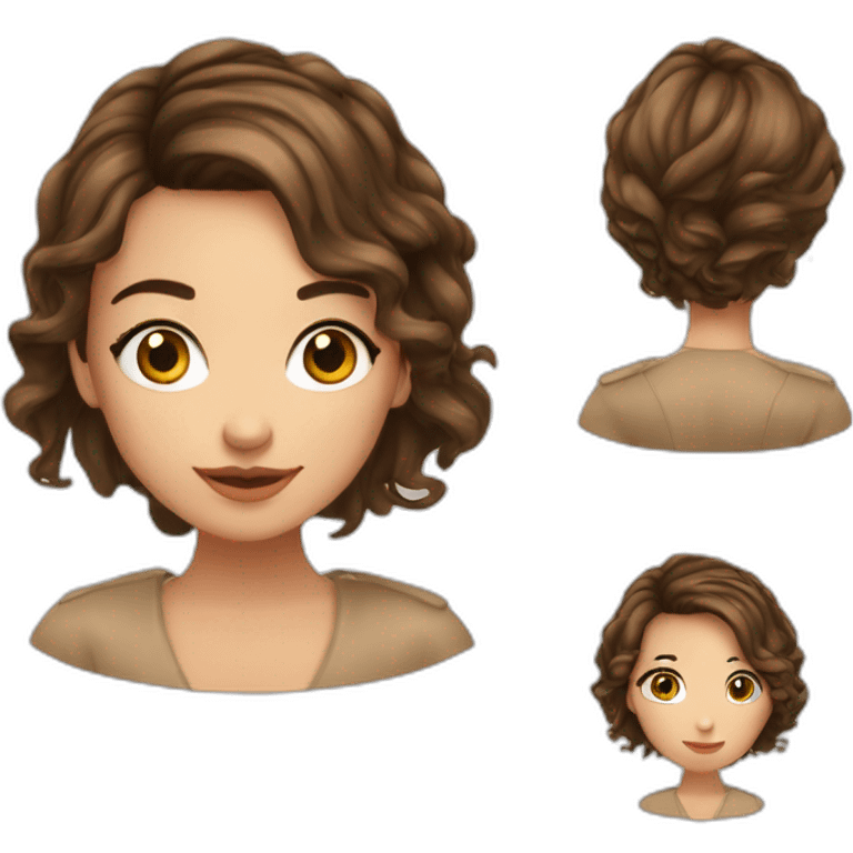 Fille qui s'appelle célia cheveux courts châtains yeux marrons emoji