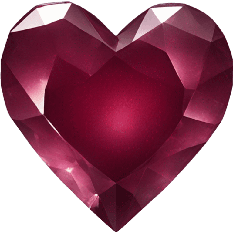 crystal heart with burgundy shimmer emoji