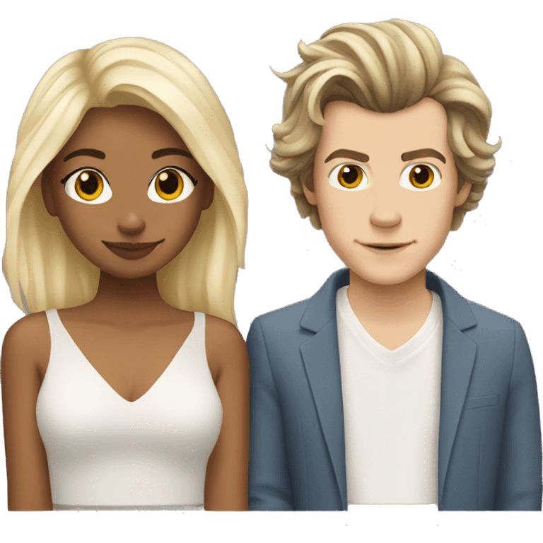 blonde girl with harry styles emoji