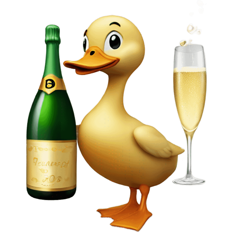 Duck with champagne  emoji