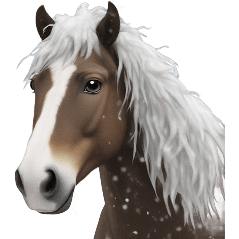 Horse in a snow storm emoji