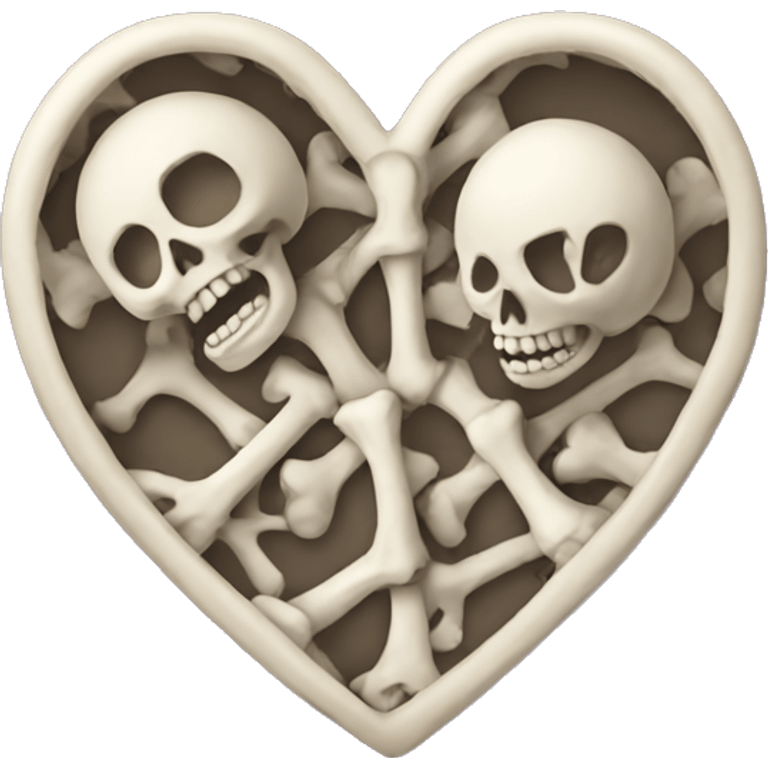 Heart with bones  emoji