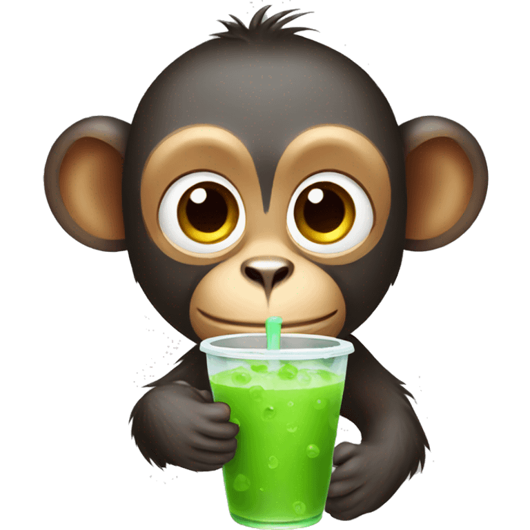 monkey drinking boba emoji